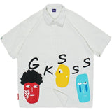 Men T Shirt Summer Casual Tops Men's Clothes Summer Wear Vintage Men's round Neck Shirt Casual Loose Cartoon Couple Shirt