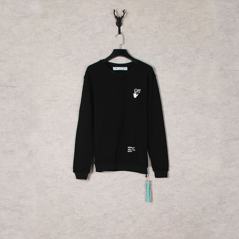 Off White Sweatshirts Long Sleeve round Neck Sweater Autumn Oil Painting Arrow Sweater