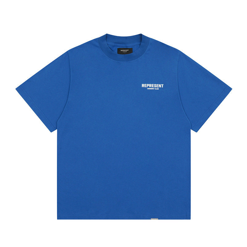 Present T Shirt Niche Retro Small Neckline Letter Print