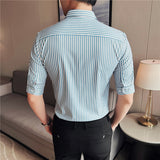 Men Shirts Men's Half Sleeve Shirt Striped Half-Sleeve Shirt