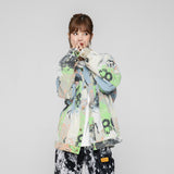 Spray Painted Jacket Autumn Graffiti Letter Denim Jacket Men's Autumn and Winter