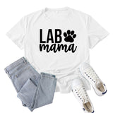 Boy Mama T Shirts Lab Mama Letter Print Short-Sleeve T-shirt