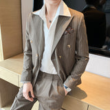 Double Brewed Seersucker Suit Spring Men's Suit Striped Suit