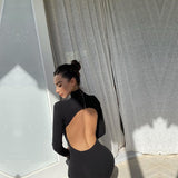 Women Bodycon Dress Sexy Backless Tight Evening Dress