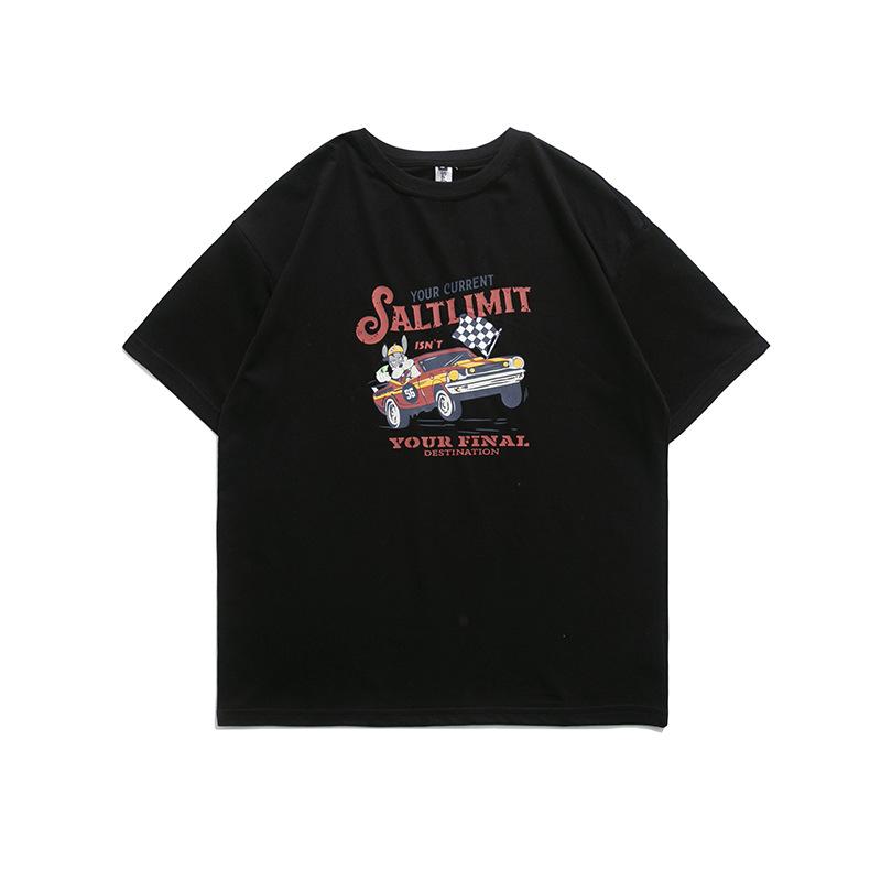 Men T Shirt Summer Casual Tops Men's Clothes Summer Wear Vintage Men's round Neck Short Sleeve Casual Loose Car Printed T-shirt