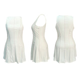 Sleeveless Sexy Vest Contrast Color Line Dress