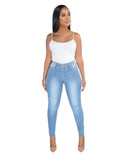 Women Plus Size Jeans Slim Ripped Denim Skinny Pants