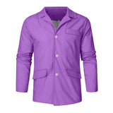 Mens Linen Suits Spring and Autumn Leisure Cotton Linen Loose Suit Jacket