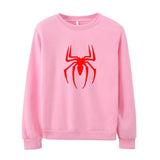 Men Spider Hoodie Crew Neck Sweater Fleece Spider-Man Print