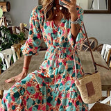 Women Bohemian Dress Spring Summer Women's Wear Printed Loose Dress
