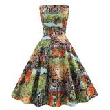 Vintage Empire Waist Dress Women's Printed Dress Party Dress