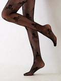 Women Legging Socks Sexy Small Mesh Hollow out Jacquard Weave Socks