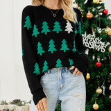 Black Christmas Sweater Christmas Tree Knitted Sweater