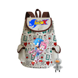 Sonic Backpack Hedgehog Sonic Backpack Cute Pattern Drawstring Backpack