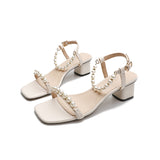 Nude Block Heel Sandals Chunky Heel Sandals