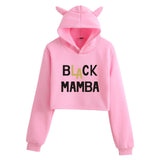 In Memory of Kobe Hoodie Kobe Peripheral Printing Casual Women Navel-Exposed Cat Ear Sweater