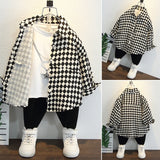 Toddler Boys Sweater Boys' Plaid Shirt Baby Autumn Clothing