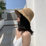 Straw Hat Handmade Straw Hat Woven Beach Sun Hat Bucket Hat
