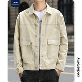 Corduroy Patch Jacket Men's Spring and Autumn Corduroy Slim Fit