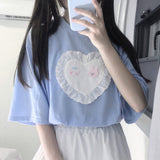 Gothic Lolita Harajuku Style Clothing Japanese Style Lace Lace Cute Short Sleeve T-shirt