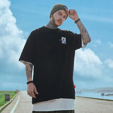 Men T Shirt Summer Casual Tops Wave Printed Short Sleeve T-shirt Men's round Neck Half Sleeve Street Fashion Loose Half Sleeve
