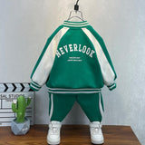 Toddler Boys Jackets Boys' Baseball Jacket Suit Two-Piece Set