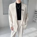 Double Brewed Seersucker Suit Leisure Suits for Men Loose Suit