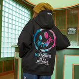 Smiley Face Hoodie Hooded Sweater Men Graffiti Coat Hoodie
