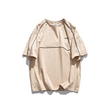 Men T Shirt Summer Casual Tops Men's Clothes Summer Wear Retro Men's Short-Sleeved Casual Loose Contrast Color Letter Neutral T-shirt