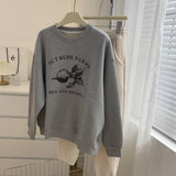 Diana Harvard Sweatshirt Cartoon Vintage Fleece-Lined Casual Sweatshirt