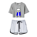 Dreamwastaken Men's Novelty Hoodies Dream Merch Shirt Printed Casual Fashion Loose Exposed Navel Suit