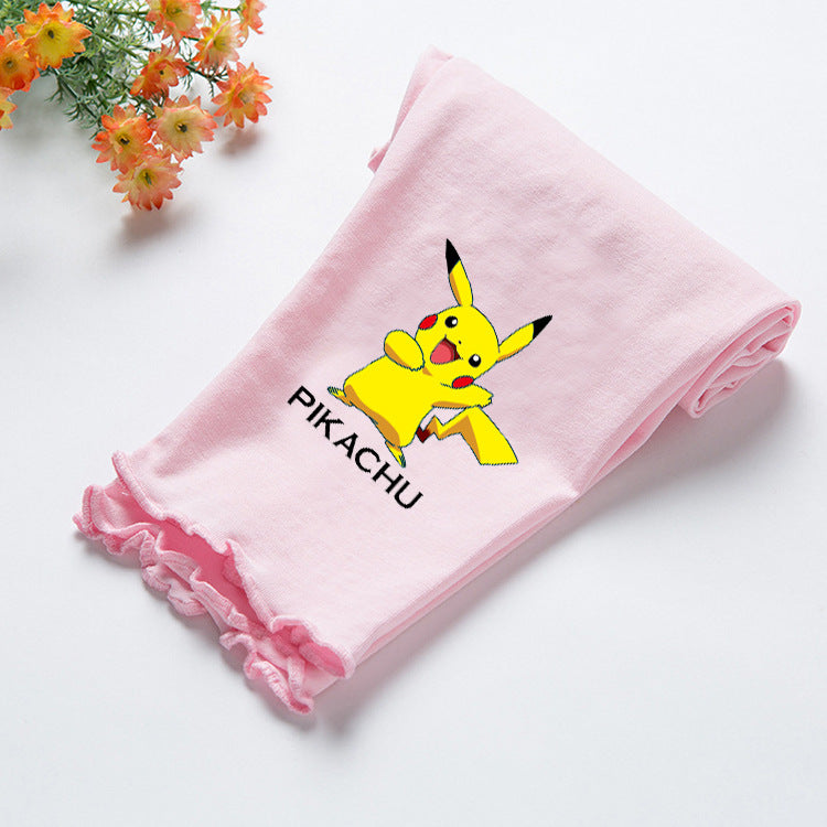 Children Pokemon Pikachu Pants Summer Baby Cropped Pants Girls