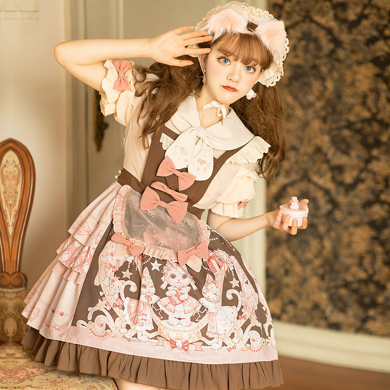 Gothic Lolita Harajuku Style Clothing Lolita Dress Detachable Apron Strap Sweet Cute Lolita Spring/Summer