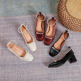 Nude Block Heel Sandals