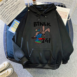 Slogan Graphic Hoodie plus Size Loose Velvet Padded Hooded Sweatshirt