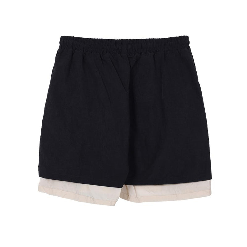 Men's T Shirt Summer Casual Tops Casual Shorts Men Fashion Brands Color Contrast Patchwork Fifth Pants Street Trend Loose Middle Pants