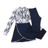 Burkini Muslim Swimwear Printed Three-Piece Set Plus Size Conservative Swimsuit for Women