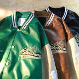 All Star Varsity Jacket Vintage PU Leather Embroidered Jacket