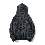Bape Hoodie Black and White Sweater Men's and Women's Printed