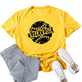 Boy Mama T Shirts Baseball Mama Pattern Printed T-shirt