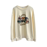 Diana Harvard Sweatshirt Cartoon Bear round Neck Pullover Khaki Sweater
