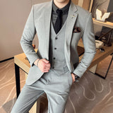 Seersucker Suit Three-Piece Suit for Men