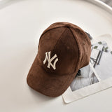 Yankee and Dogers Baseball Cap Autumn and Winter New Letter Embroidery Corduroy Baseball Cap