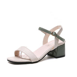 Nude Chunky Heel Roman Sandals