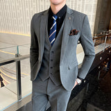 Seersucker Suit Slim-Fit Plaid Suit Three-Piece Suit