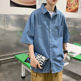 Denim Shirts Summer Denim Shirt Men's Loose Casual Mouth Shirt Coat