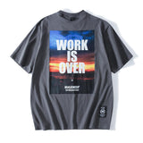 Men T Shirt Summer Casual Tops Landscape Printing Short Sleeve T-shirt Fashion round Neck Half Sleeve