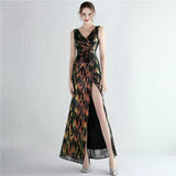 Sequin Evening Dress Split Long Sequined Fishtail Skirt
