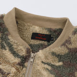 Nina Parker Camo Jacket Camouflage Lamb Wool Short Baseball Jacket