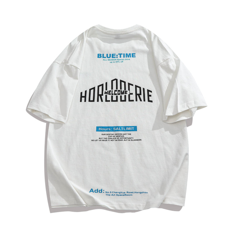 Men T Shirt Summer Casual Tops Men's Clothes Summer Wear Vintage Men's round Neck Short Sleeve Casual Loose Letter Printed T-shirt